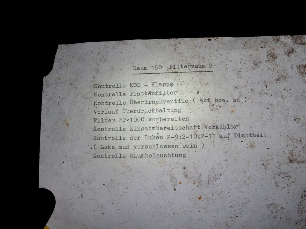 Wartungsliste Filterraum