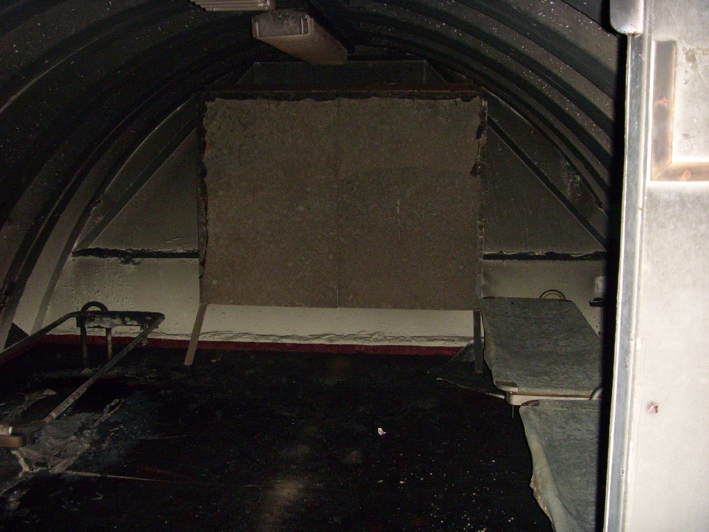 ausgebrannte Räume 1.UG  FB-75 Süd  TO 45